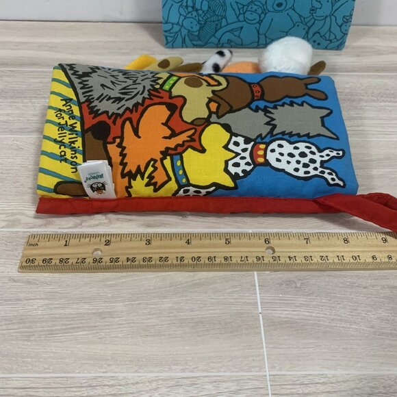Jellycat Puppytails Anne Wilkinson Soft Crinkle Sensory Cloth Book With Bag - Picture 8 of 9